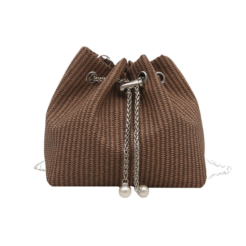 巾着 編み込みデザイン巾着ショルダーバッグ