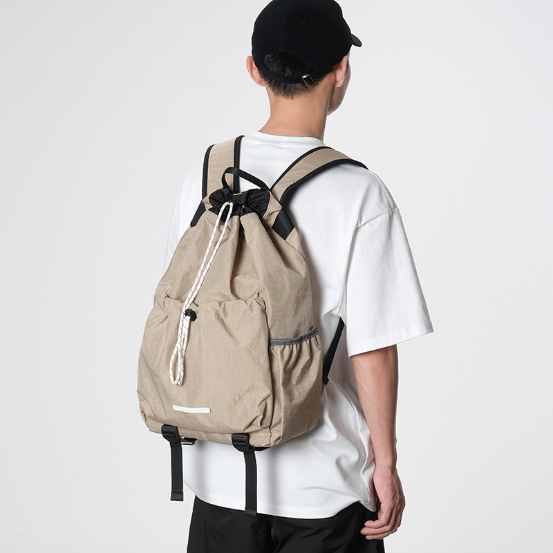 巾着 軽量ナイロン巾着型大容量リュックサック