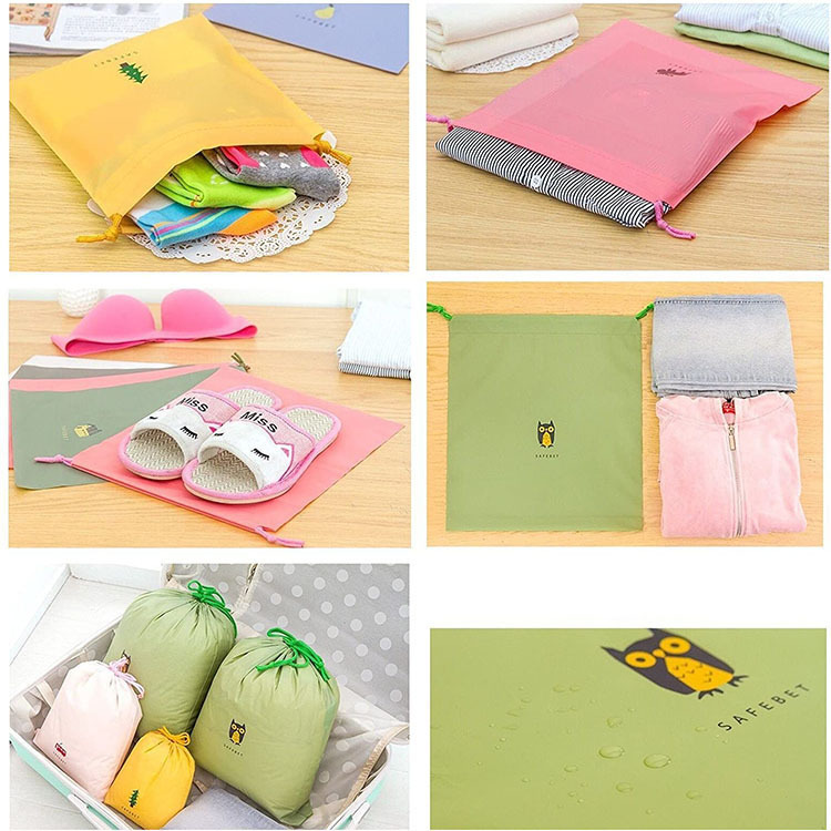 巾着 可愛い動物刺繍入り軽量巾着リュックサック