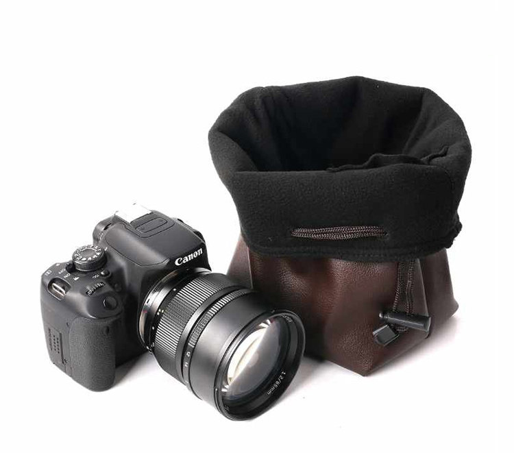 巾着 本革シンプル巾着ポーチ