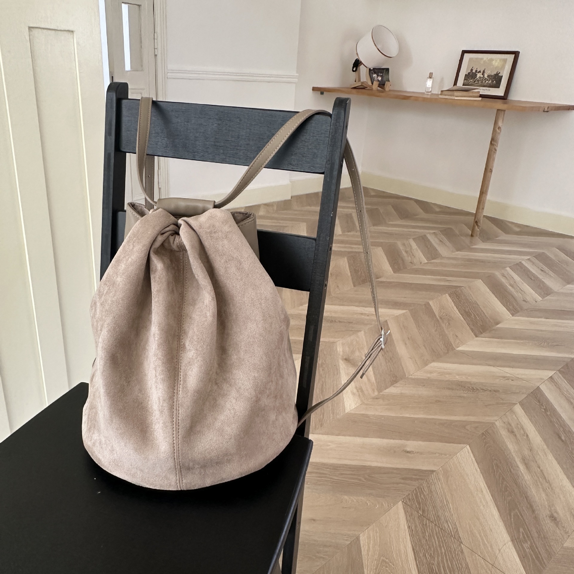 スエード調巾着リュック2way仕様