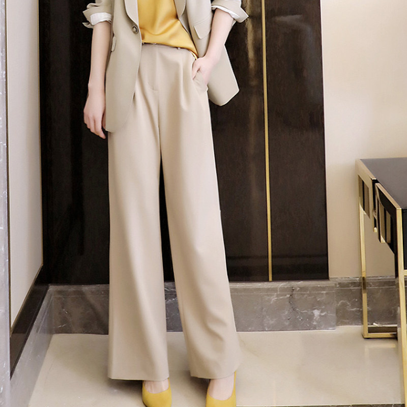 ワイドタックパンツ 上品センタータック入りハイウエスト