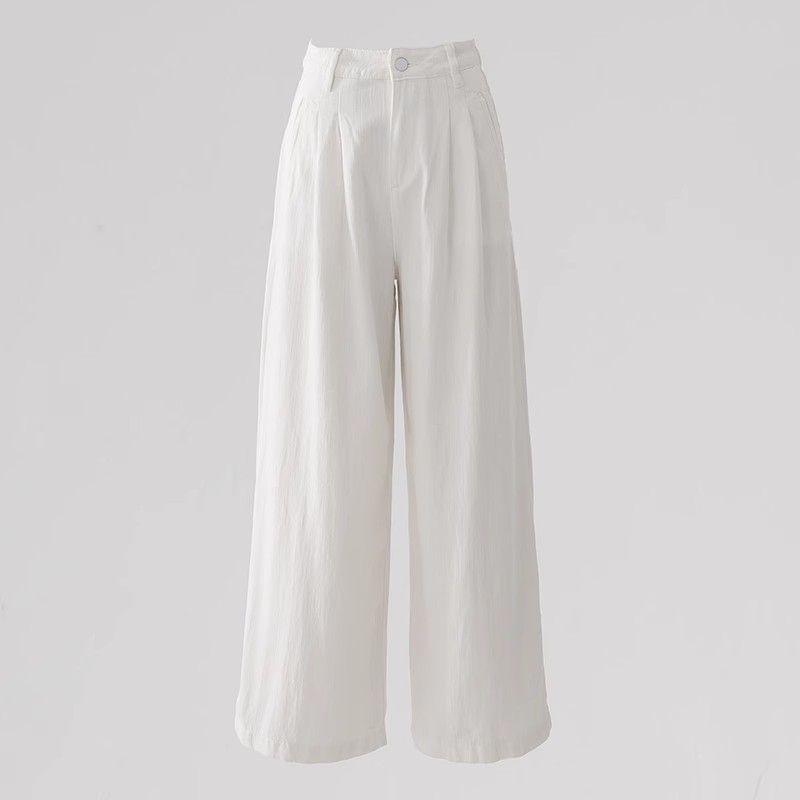 ワイドタックパンツ ゆったりタック入りデニムワイドパンツ