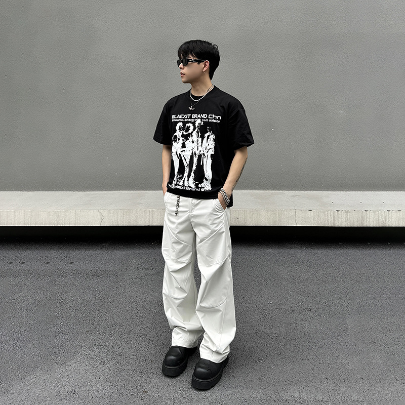 ワイドタックパンツ ゆったりシルエットタックワイドパンツ