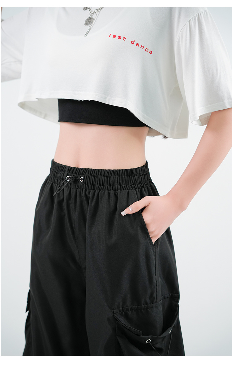 ワイドタックパンツ ゆったり多機能カーゴワイドパンツ