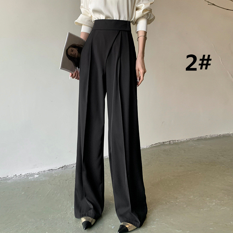 春夏新作 ハイウエスト タックワイドパンツ レディース 黒