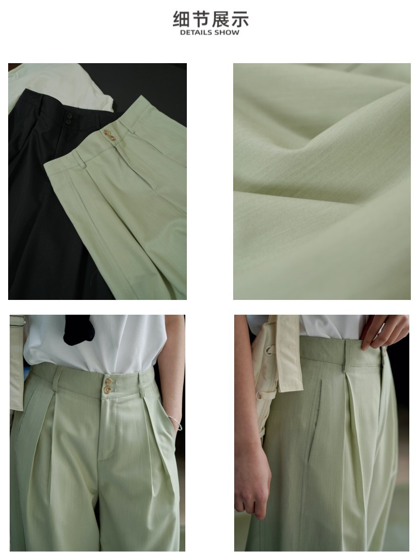 ワイドタックパンツ ゆったり美脚タックデザインワイドチノパンツ