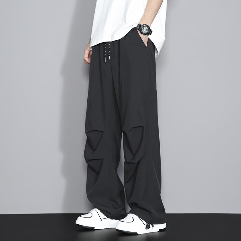ワイドタックパンツ 立体デザインドローストリングパンツ