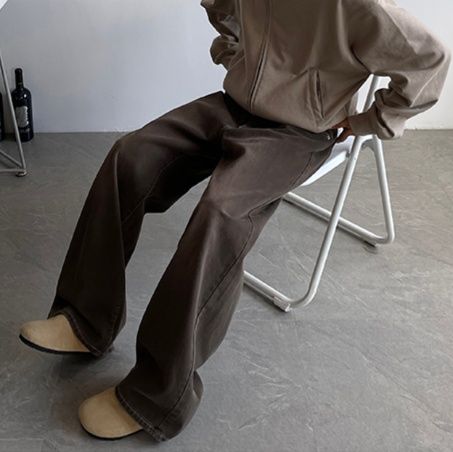 ワイドタックパンツ ゆったりシルエットタックワイドパンツ