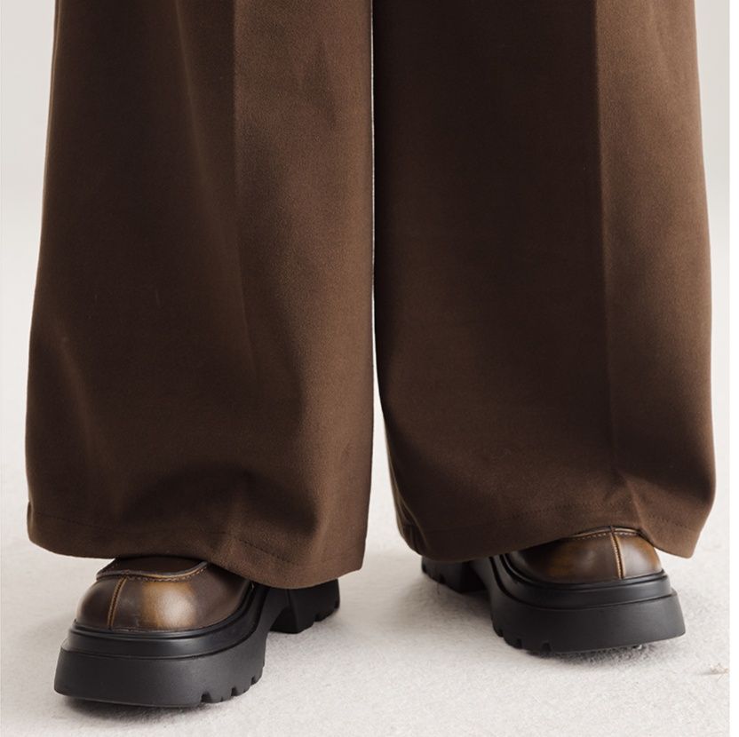 ワイドタックパンツ 上品なドレープ感 タック入りワイドパンツ