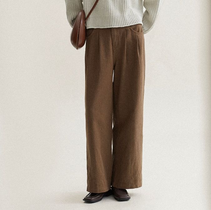 ワイドタックパンツ ゆとりのある立体感タックパンツ