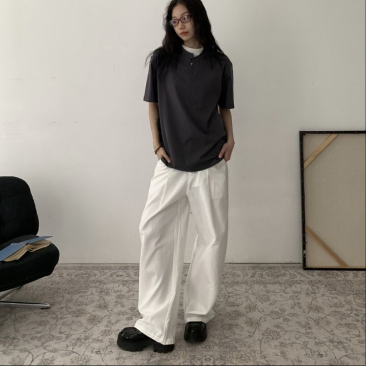 ワイドタックパンツ ゆったり美シルエットタックパンツ