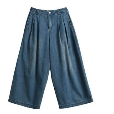 ワイドタックパンツ ゆったりタック入りデニムワイドパンツ