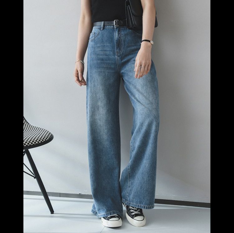 ワイドタックパンツ ゆったりタック入りデニムパンツ