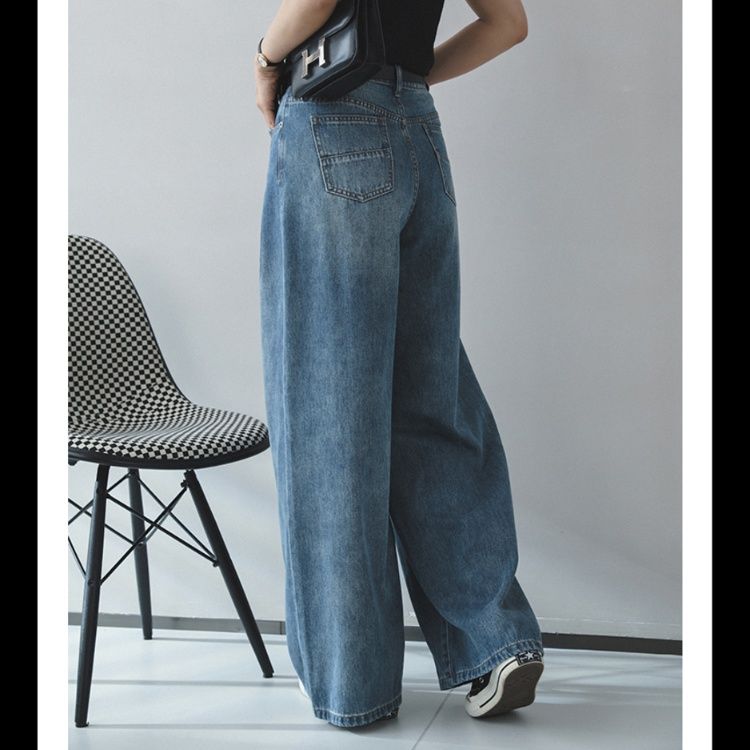 ワイドタックパンツ ゆったりタック入りデニムパンツ