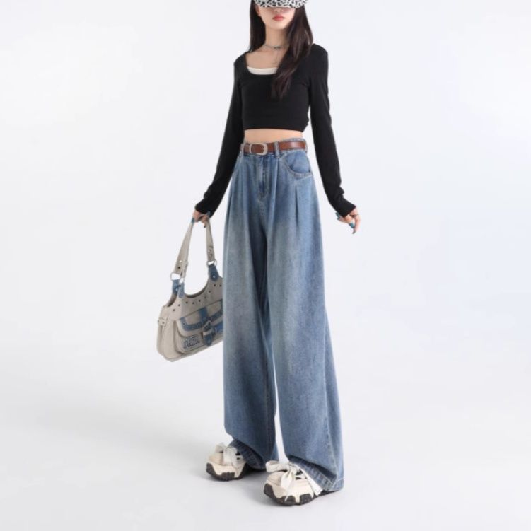 ワイドタックパンツ ゆったり流れるタックシルエットデニム