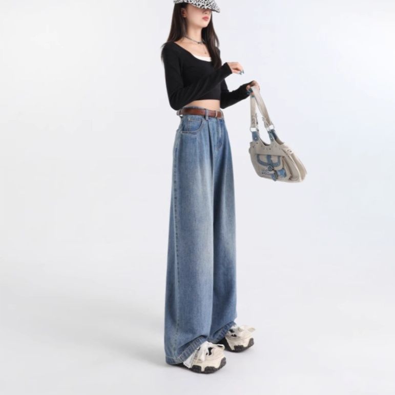 ワイドタックパンツ ゆったり流れるタックシルエットデニム