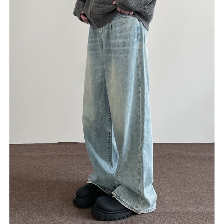 ワイドタックパンツ ゆったりタック入りデニムパンツ
