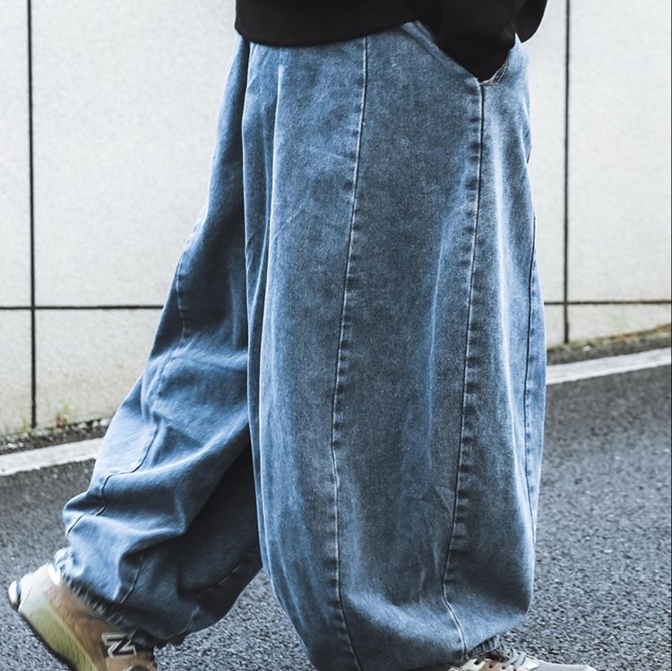 ワイドタックパンツ ゆったり立体感デニムタックパンツ