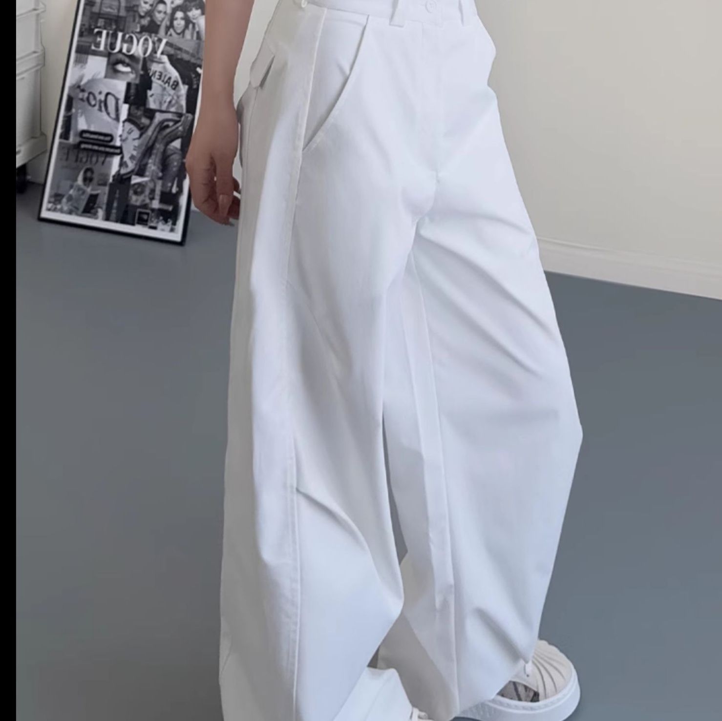 ワイドタックパンツ ワイドタックパンツ ゆったりシルエットタックパンツ