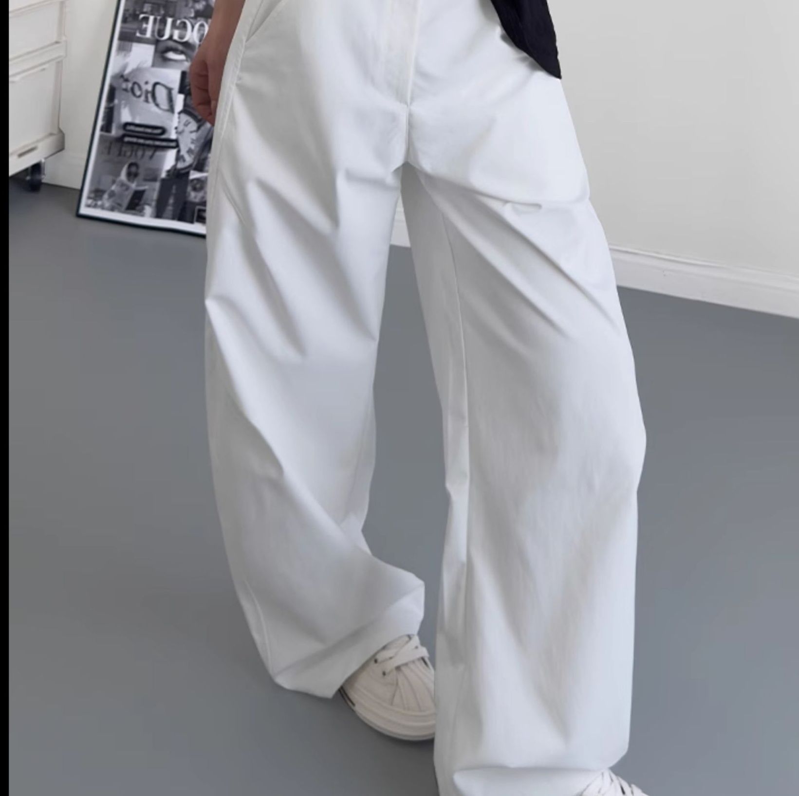 ワイドタックパンツ ワイドタックパンツ ゆったりシルエットタックパンツ