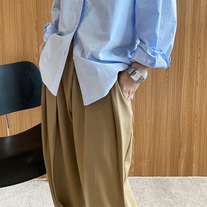 ワイドタックパンツ ワイドタックパンツ 上質ドレープタックワイドパンツ