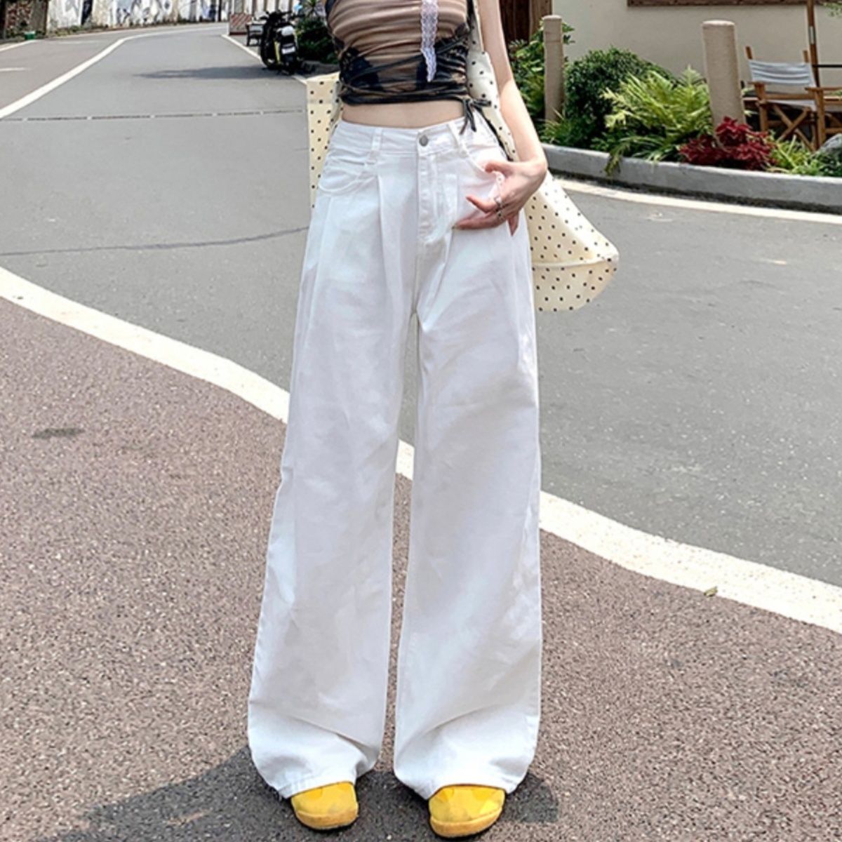 ワイドタックパンツ ワイドタックパンツ フレアシルエットリラックスパンツ