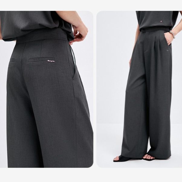 ワイドタックパンツ 洗練タックドレープパンツ