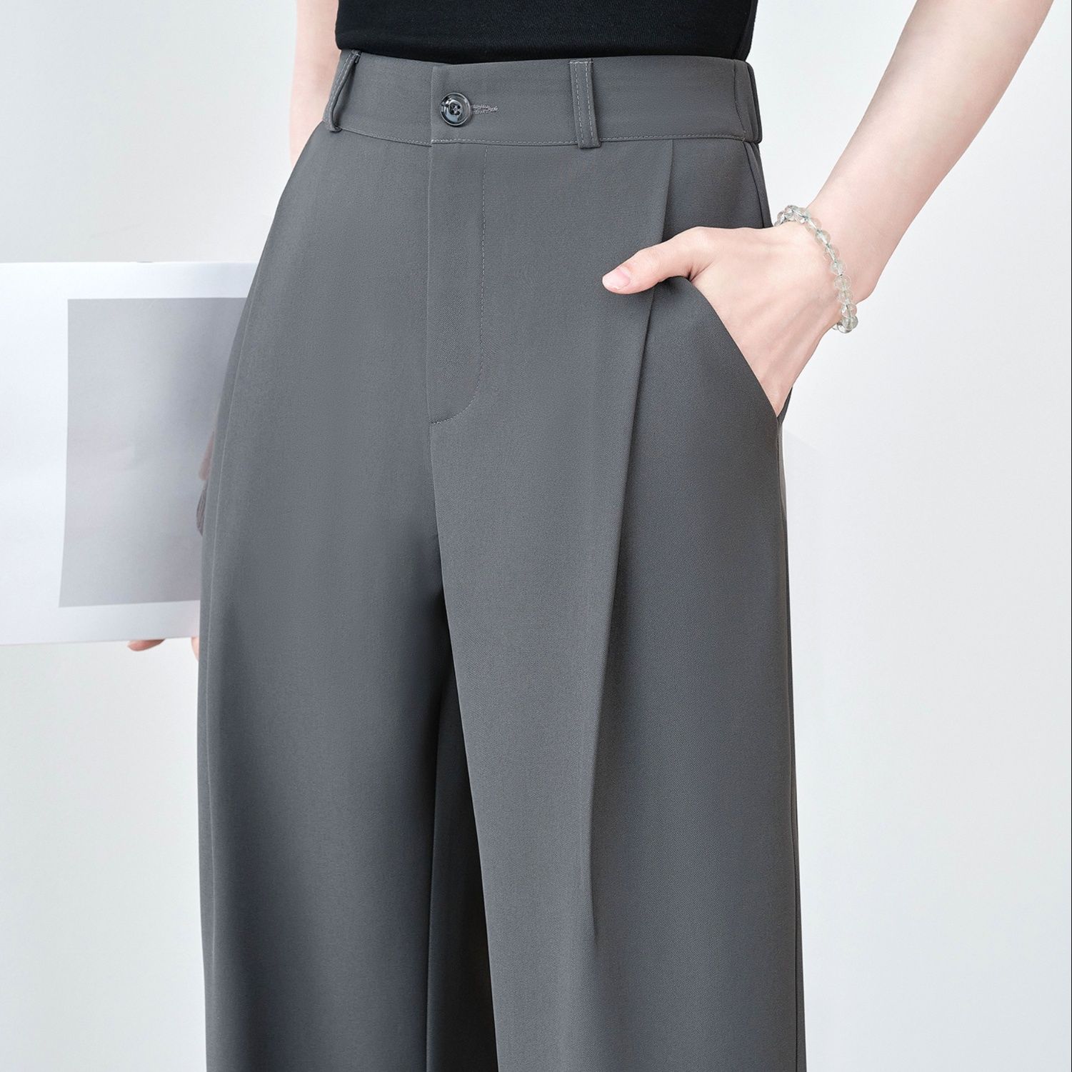ワイドタックパンツ 上質感あふれる美シルエットパンツ