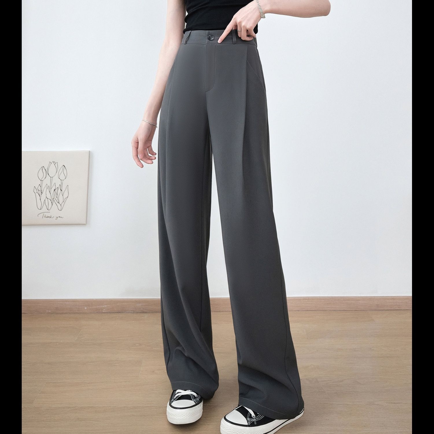 ワイドタックパンツ 上質感あふれる美シルエットパンツ