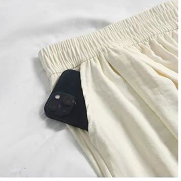 ワイドタックパンツ 上質リネン風ゆったりタックパンツ