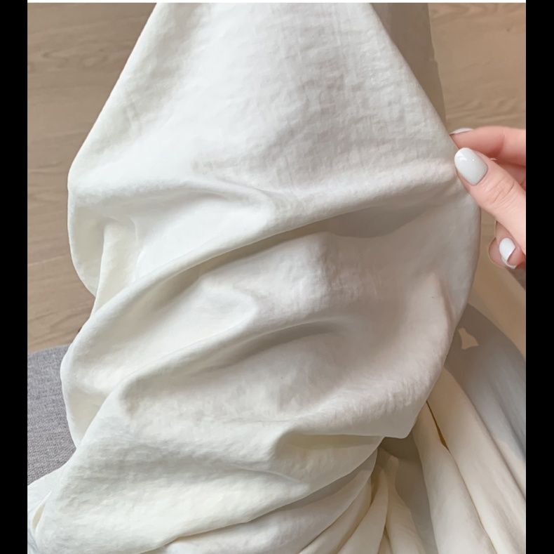 ワイドタックパンツ 上質リネン風ゆったりタックパンツ