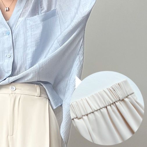 ワイドタックパンツ 夏の涼感 高級感あるタックパンツ
