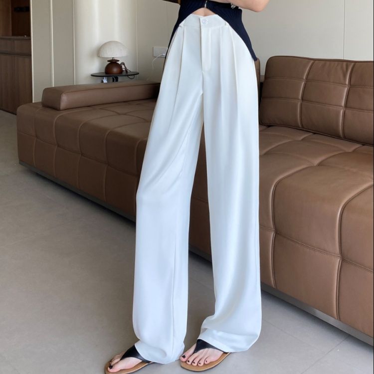 ワイドタックパンツ 上品フロードレープパンツ