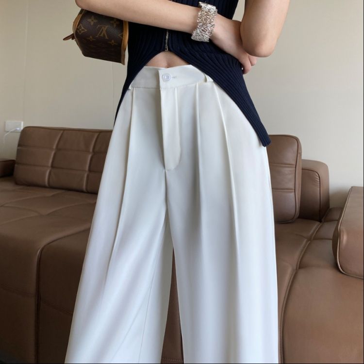 ワイドタックパンツ 上品フロードレープパンツ