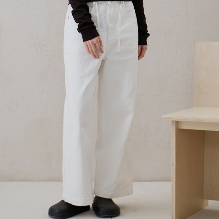 ワイドタックパンツ すっきりとした美シルエットパンツ