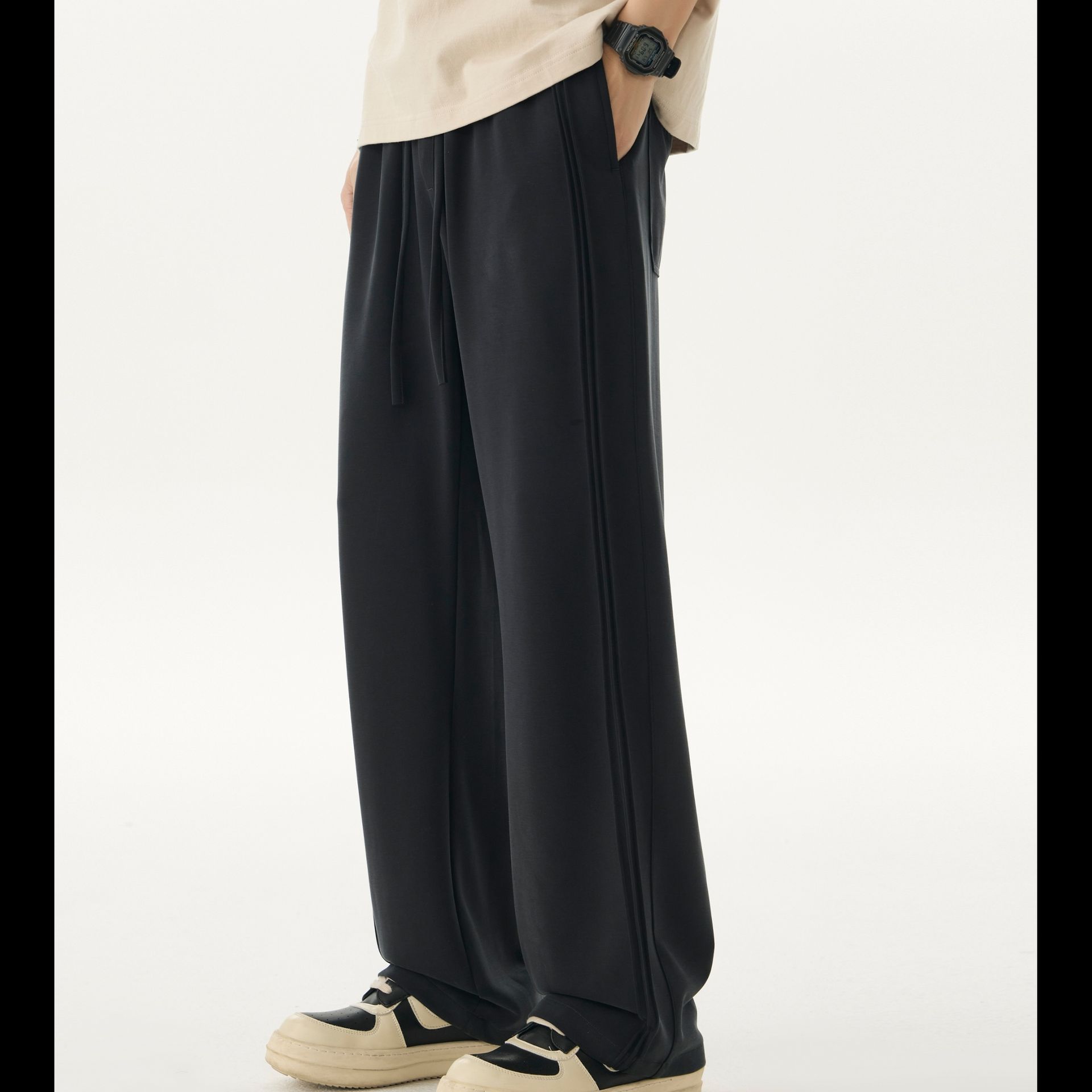 ワイドタックパンツ なめらかドレープワイドパンツ