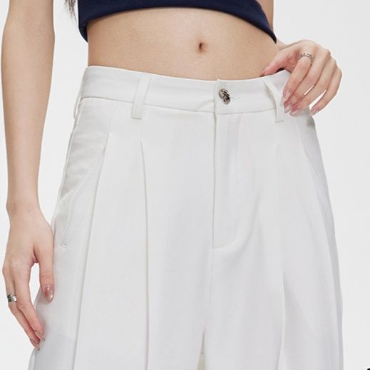ワイドタックパンツ すっきりシルエットタックワイドパンツ