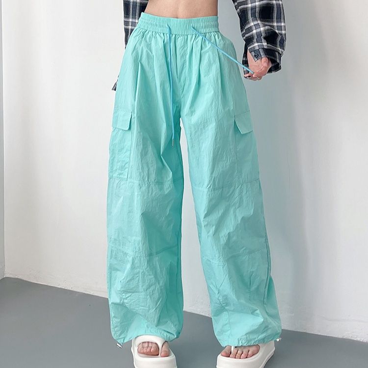 ワイドタックパンツ ドローコード付きリラックスパンツ