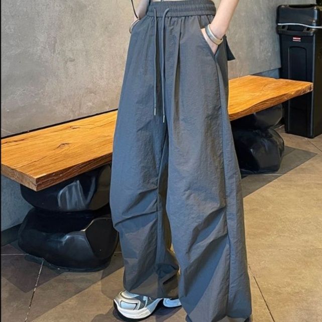 ワイドタックパンツ ドローコード リラックスワイドパンツ