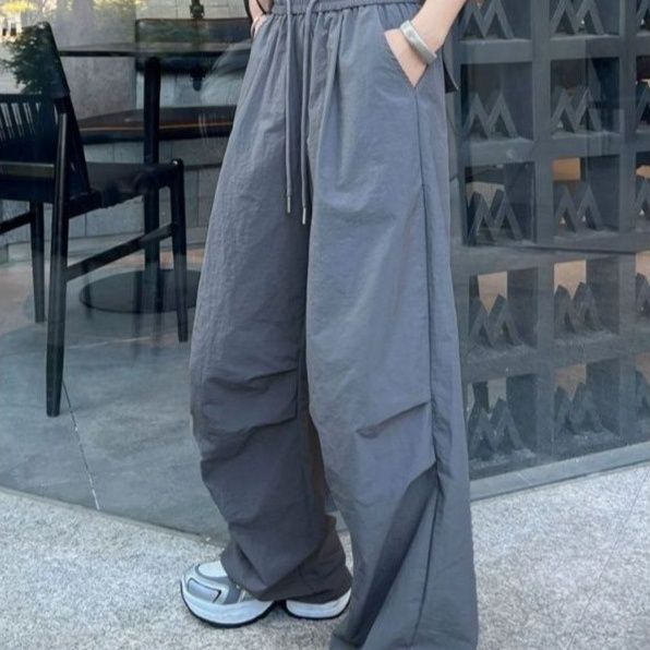 ワイドタックパンツ ドローコード リラックスワイドパンツ