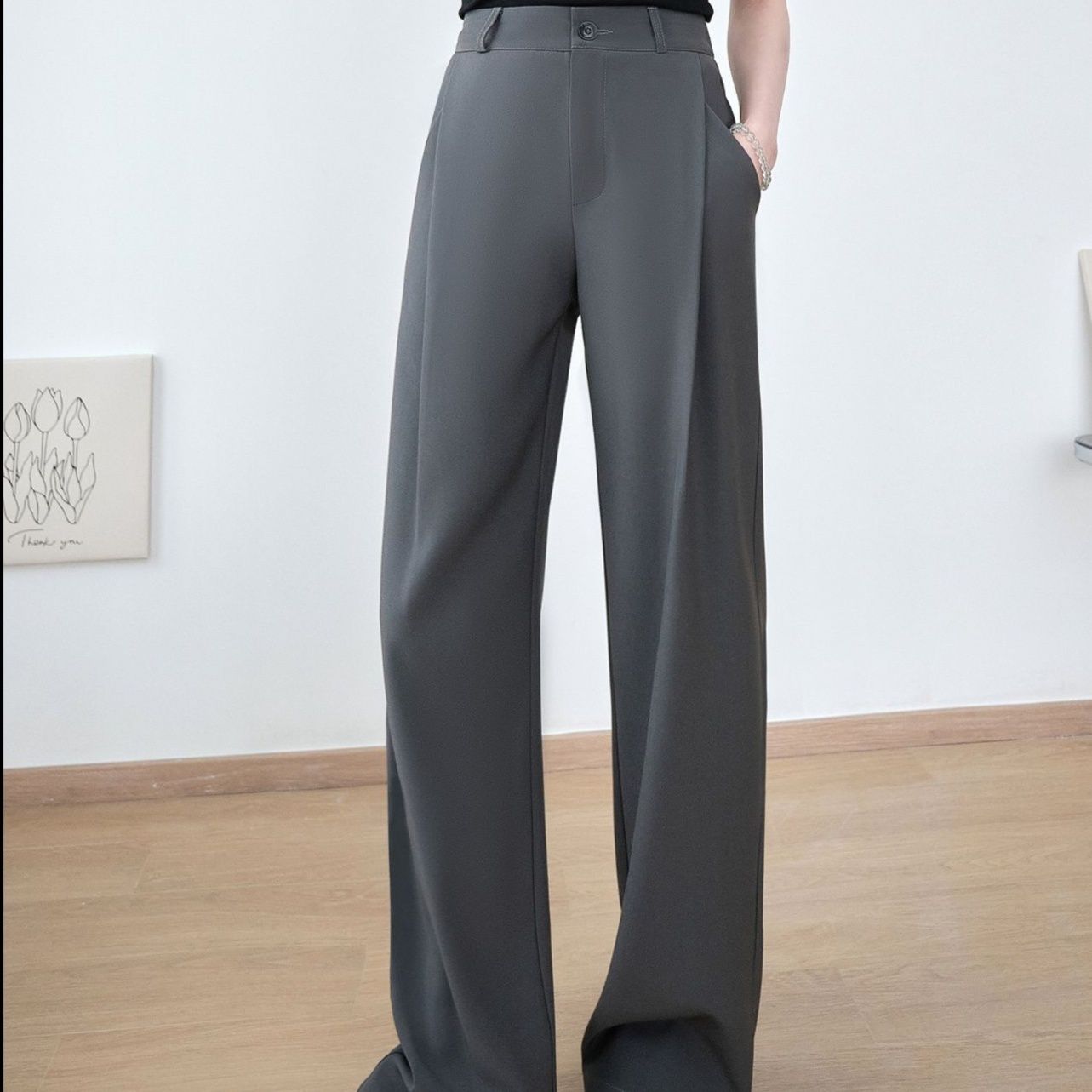 ワイドタックパンツ 上質感あふれる美シルエットパンツ