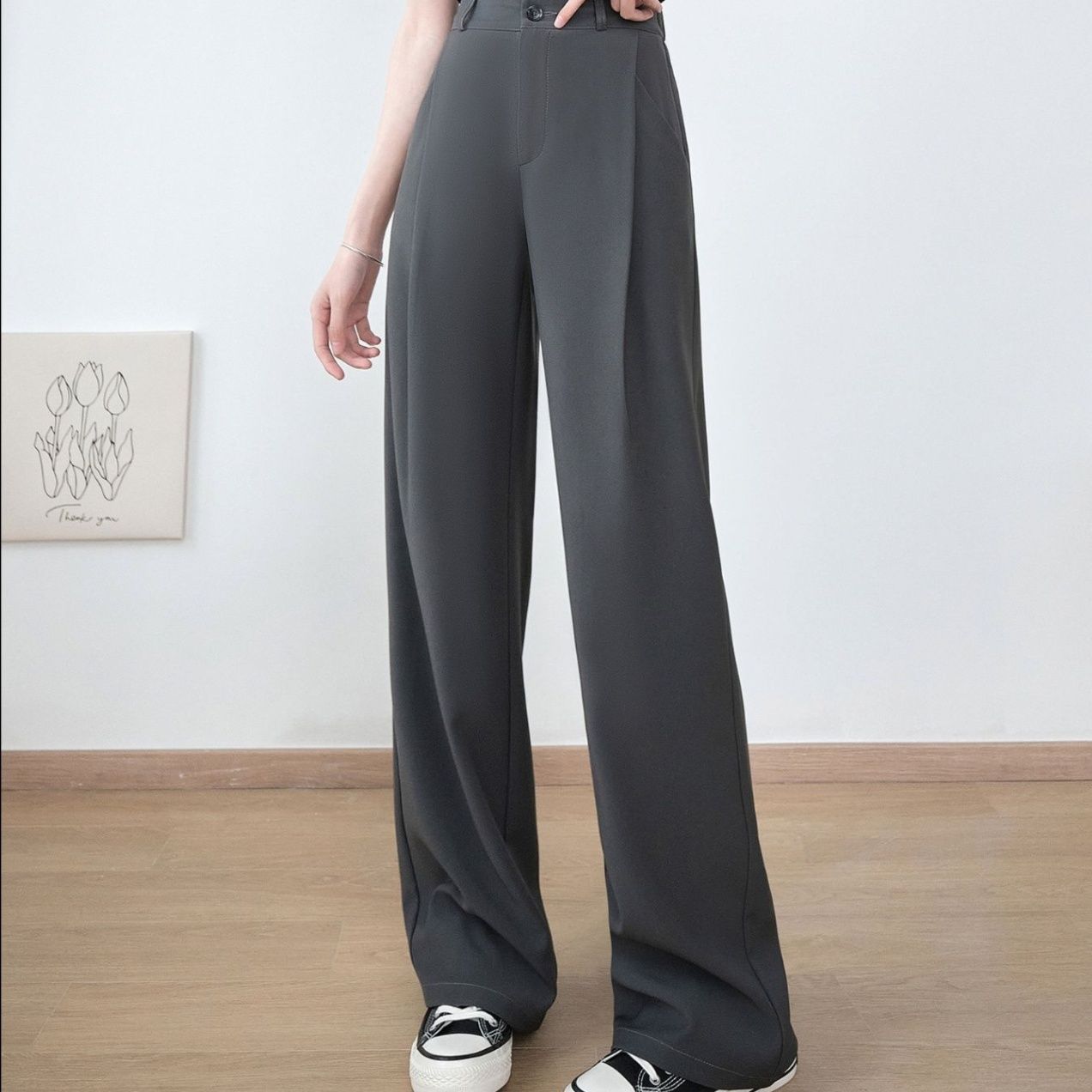 ワイドタックパンツ 上質感あふれる美シルエットパンツ