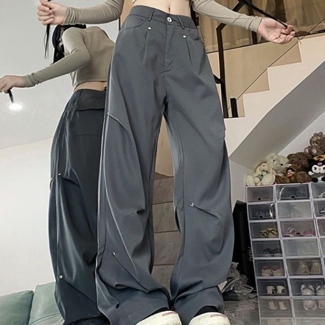 ワイドタックパンツ ゆったりドレープタックパンツ