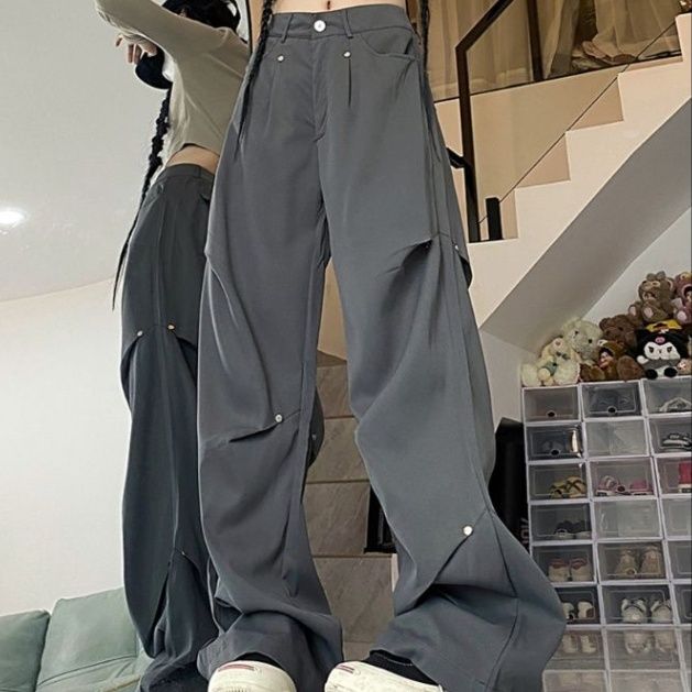 ワイドタックパンツ ゆったりドレープタックパンツ