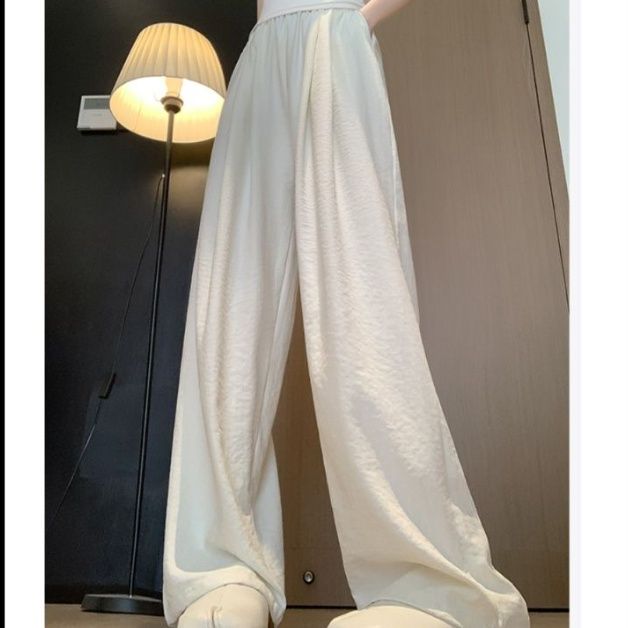 ワイドタックパンツ 上質リネン風ゆったりタックパンツ