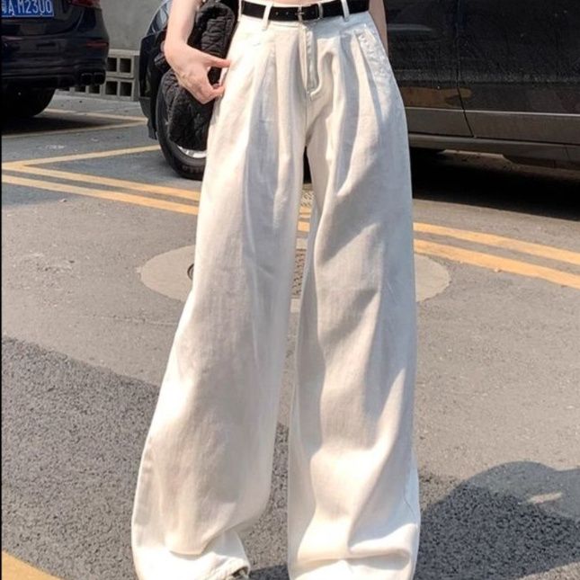 ワイドタックパンツ フレアシルエット優雅タックパンツ