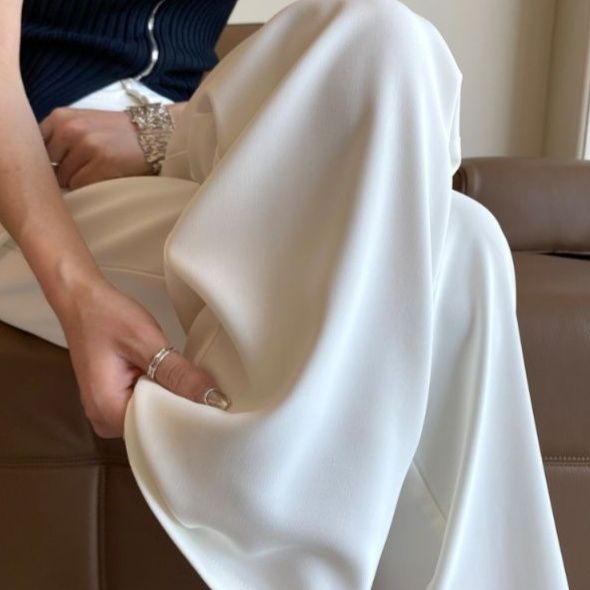ワイドタックパンツ 上品フロードレープパンツ