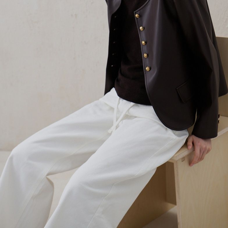 ワイドタックパンツ すっきりとした美シルエットパンツ