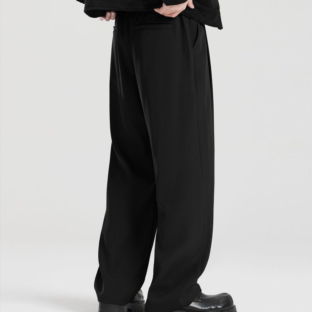 ワイドタックパンツ ドレープ感覚ゆったりタックパンツ
